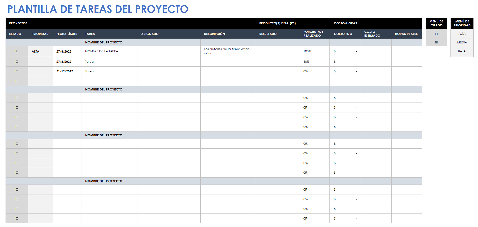 Tarea de proyecto múltiple