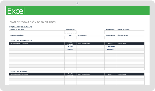 Plantilla de plan de capacitación para empleados