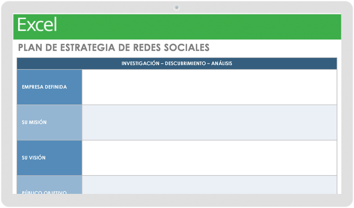  Plantilla de plan de estrategia de redes sociales H2