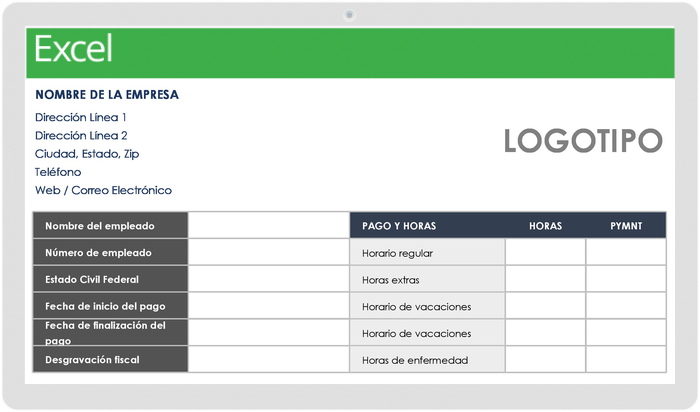 Plantilla de Registro de Nómina