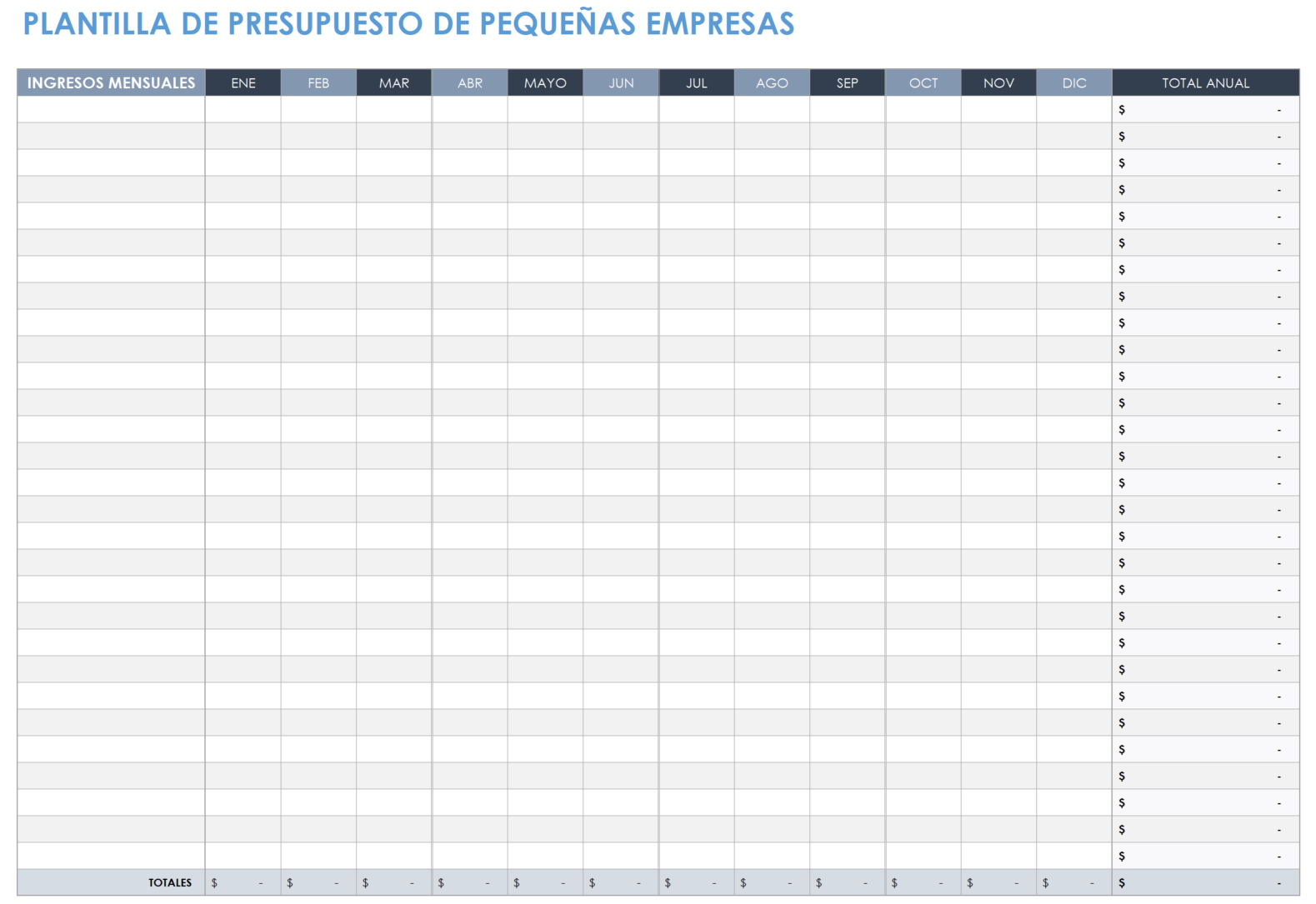 Presupuesto para pequeñas empresas