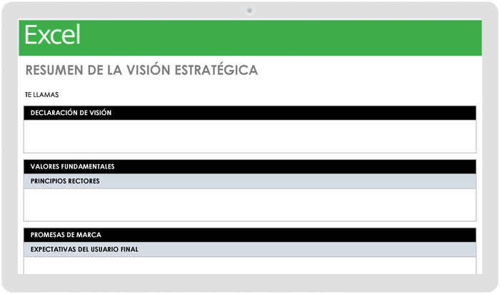 Plantilla de resumen de visión estratégica